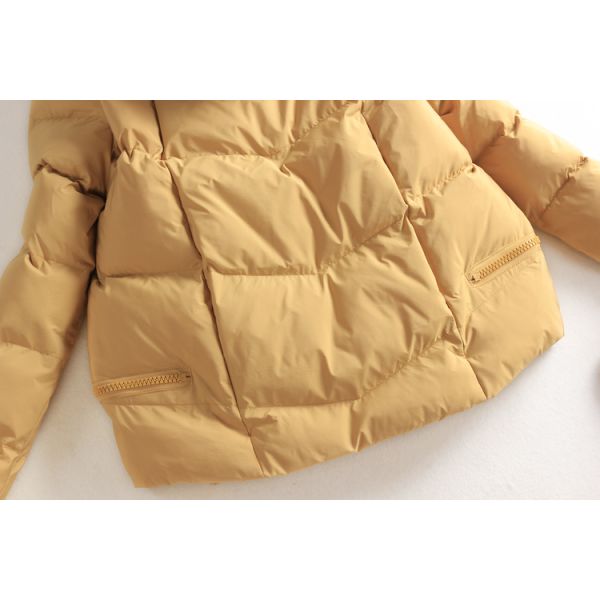 Orange Warm Long Womens Winter Jackets And Coats Hooded Customized Trims