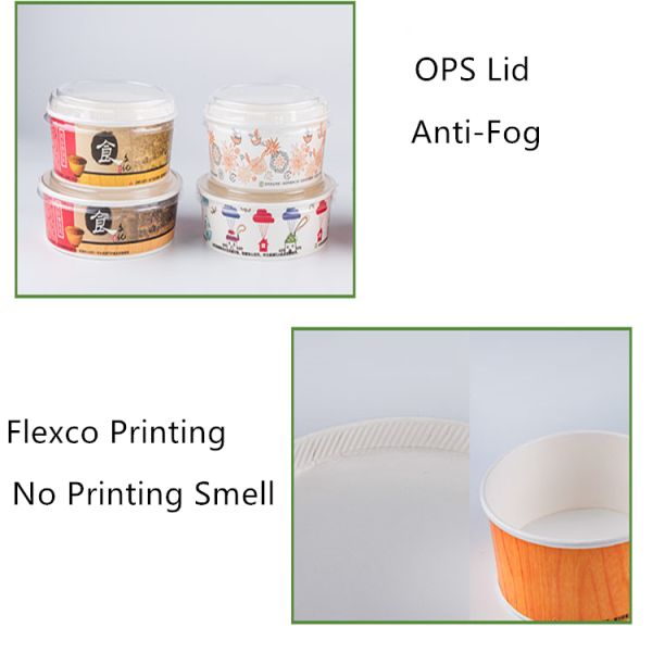 Graissez le bol de papier enduit par PE résistant des aliments de préparation rapide 240gsm