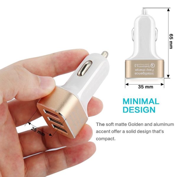 Quick Charger 3.0 42W  USB 3 Ports Cell Phone Car Charger