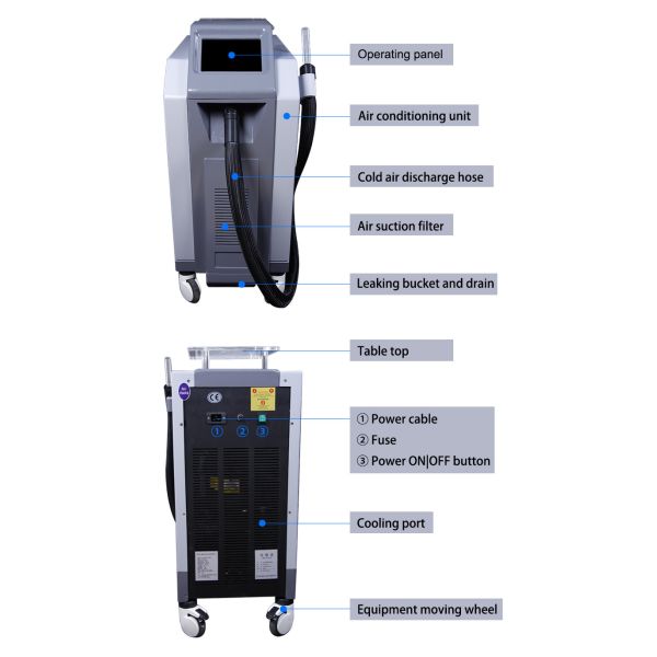 2000W Shock Wave Therapy Machine 980nm Cryo Laser Skin Cooling Therapy Machine
