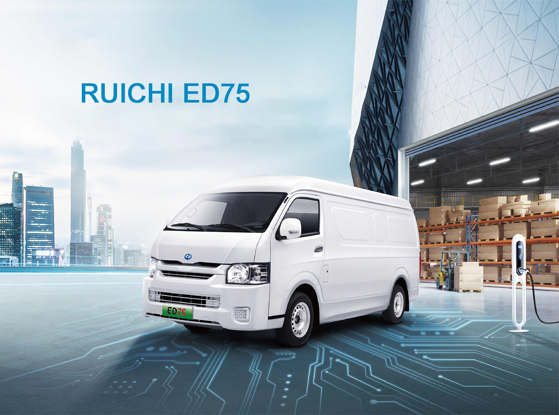 Dongfeng Ruichi Compact Cargo Van ED75 2 Seats Electric Cars 80km/H