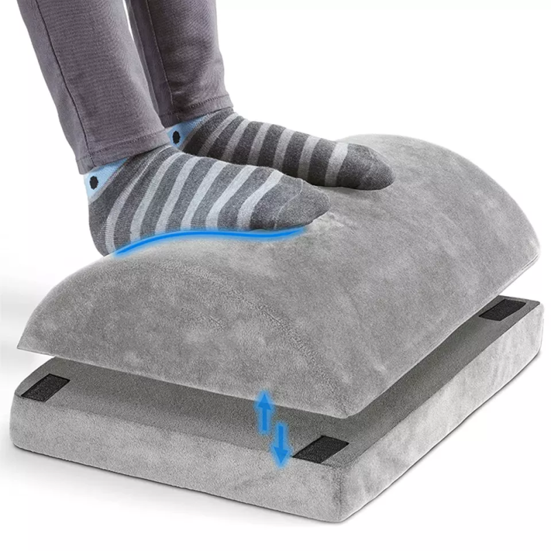 Under Desk Memory Foot Rest with Adjustable Height and Multi-functional Features