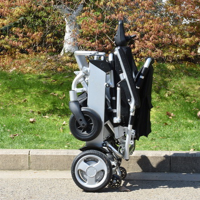 Aluminium Alloy Folding Electric Wheelchair With Brushless Motor 180W*2