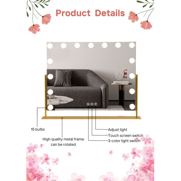 Custom Tabletop Vanity Rechargeable Mirror Light LED