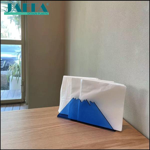 JAFFA Custom Acrylic Creative Mountain Napkin Holder, Nordic Style Desktop Vertical Tissue Stand, Tissue Organizer for Cafe/Restaurant/Home