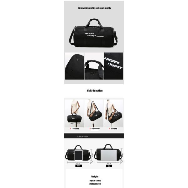 Travel Custom Gym Bag Mens Duffle Bag With Shoe Compartment Outdoor
