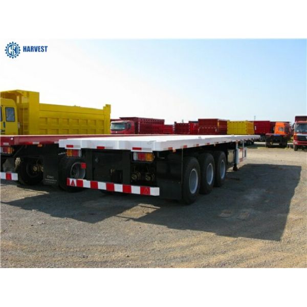 40 de Ton Payload Platform Thickness 3m m FUWA 3 del árbol 40ft del plano remolque semi