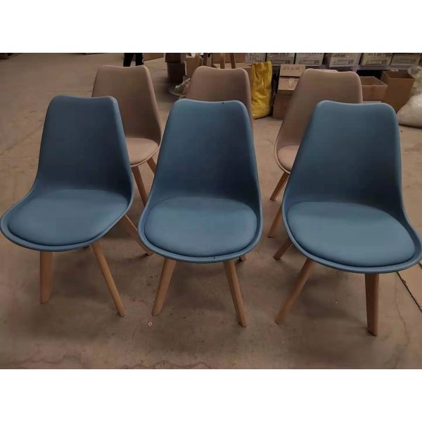 Wooden Legs Dining Chairs White Plastic Chairs For Kitchen Restaurant