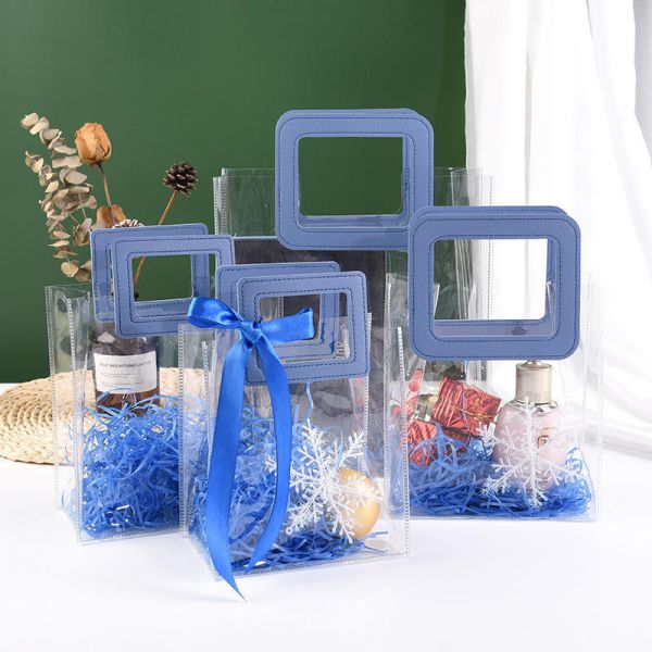 Customizable Food-Grade Transparent/Frosted Flat Satchel Self-Sealing  Plastic Bags Carry Handle For Food Packaging
