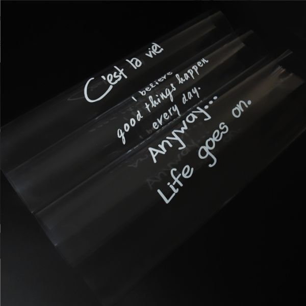 20 thickened OPPs of the popular dust-proof water transparent flower wrapping paper with English letters and glass paper for rose bouquets
