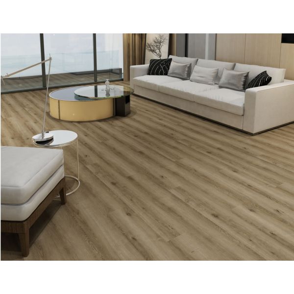 Waterproof Fire Retardant Stone Vinyl Composite Flooring Thin Brown Oak GKBM FT-W29045-2