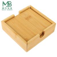 Ensemble de montagnes russes en bambou naturel avec boîte de rangement pour tasses tasses bols plats