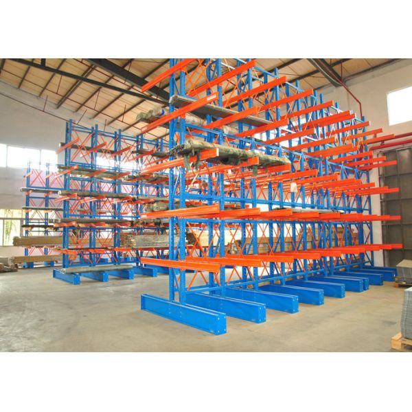 Custom Lumber Bulk Storage Racks , Roll Steel Cantilever Warehouse Racks