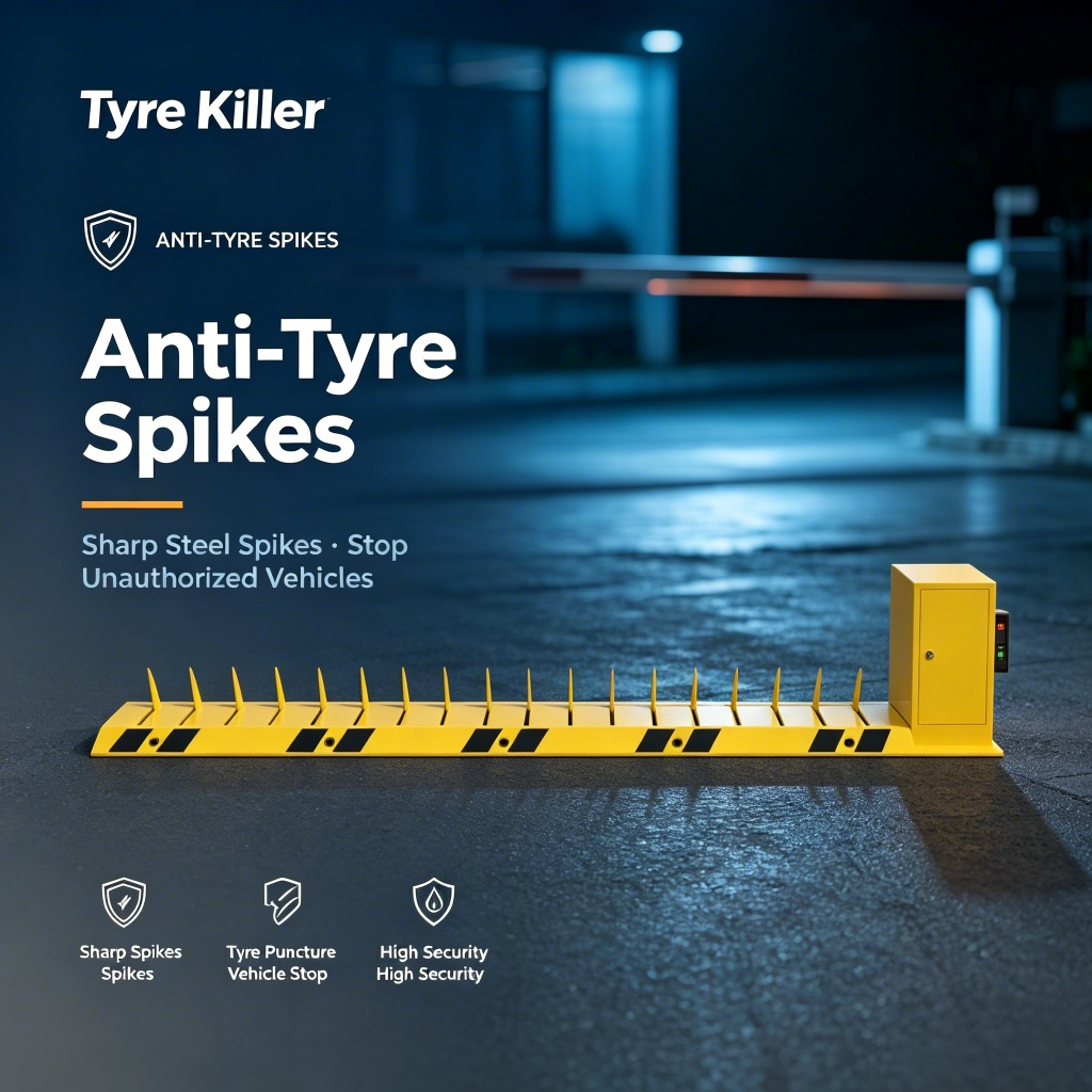 Adjustable Spike Tyre Killer Designed for Versatile Installation and Effective Vehicle Immobilization in Security Zones