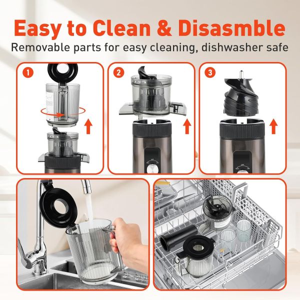 Cold Press Juicer Masticating Juicer Cold Press System Large Chute For Fruit And Vegetable