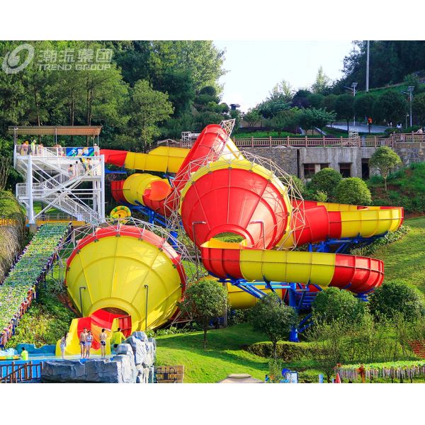 Commercial Trumpet Fiberglass Water Slides For Adults / Water Park Playground