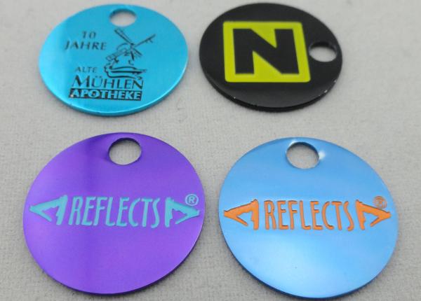 Aluminum Anodized Trolley Coin, personalised Trolley Coin Keyring with Stamped, Photo Etching, Injection