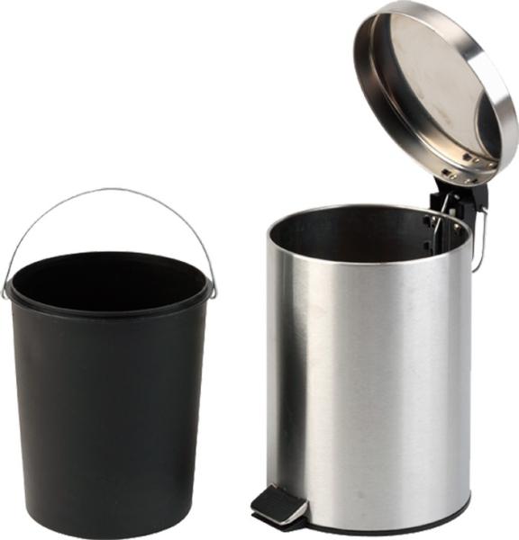 Round Foot Pedal 8Liter Stainless Steel Garbage Can With Lid