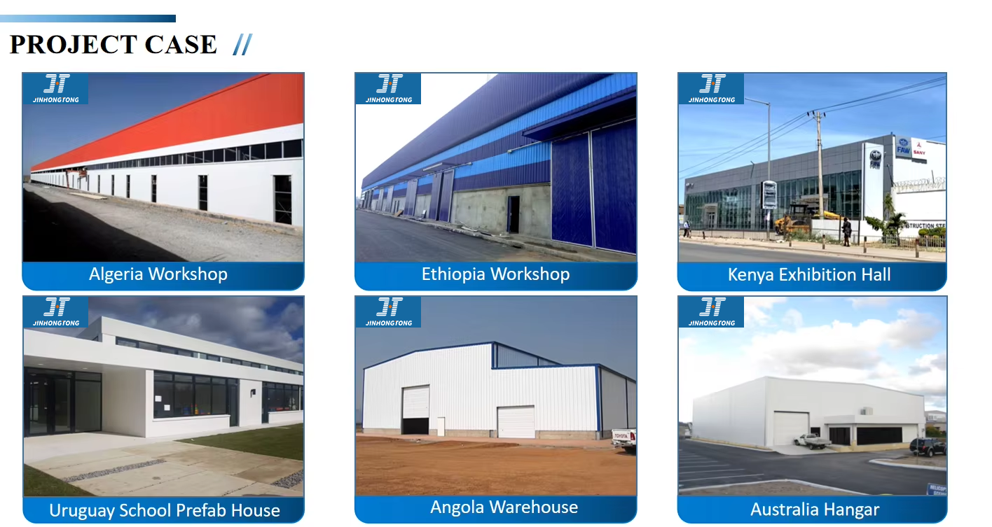 Custom Industrial Facility Prefab Workshop Structure Steel Frame Garage Shed Building