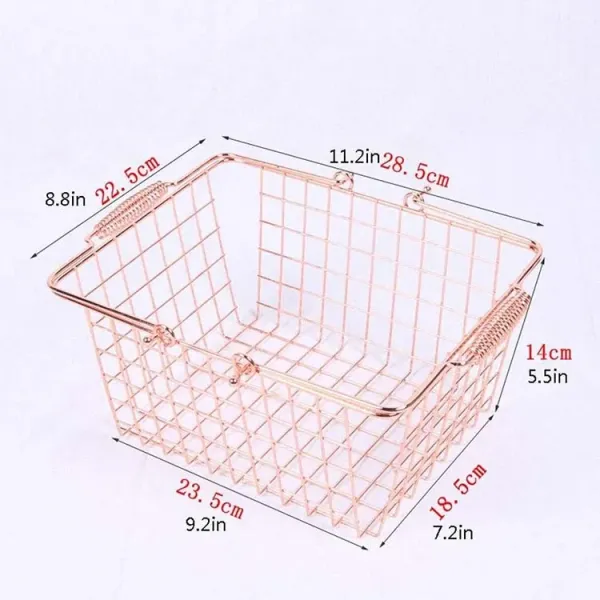 Fábrica de la Rosa de Oro de Supermercado de Metal Cesta de compras Cosmética Tienda de compras Cesta