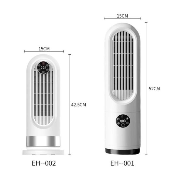 800-1800W Electric Heater for Bedroom Office Portable Tipping Protection 52*15 CM