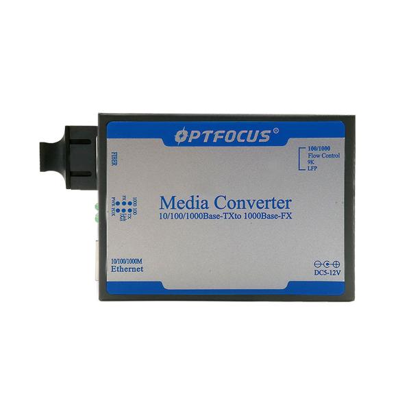 Flow Control Ethernet Fiber Optic Media Converter , Single Mode 100Km