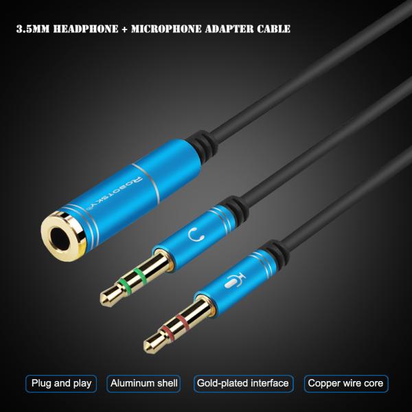 CTIA 2 Male To 1 Femal  30cm AUX Extension 3.5mm Audio Cable