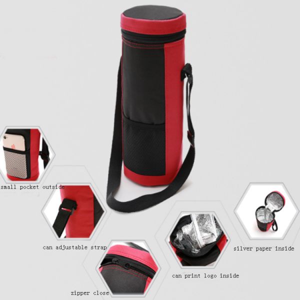 Round wine bottle bag oxford fabric Ice Pack single wine insulated cooler bag
