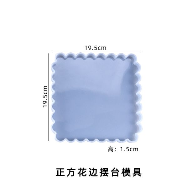 DIY crystal dropper mold, table decoration, square lace table, mirror silicone mold