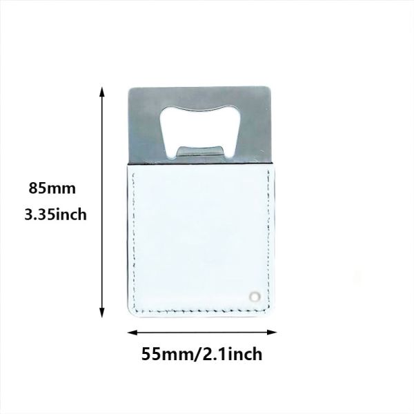 Eco-Friendly Double-Sided Stainless Steel PU Leather Bottle Opener Sublimation Blanks