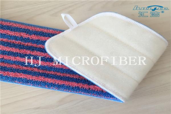 Red And Blue Stripe Yarn Dyed Microfiber Twisted Fabric Mop Heads Mop Replacement Pads For Home Cleaning
