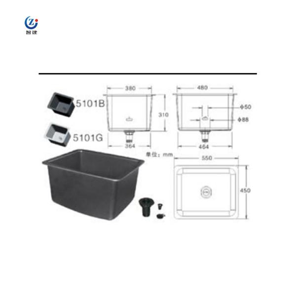 1 Bowl Chemistry Lab Sink , 380*450*310mm Anti Alkali Lab Furniture Accessories