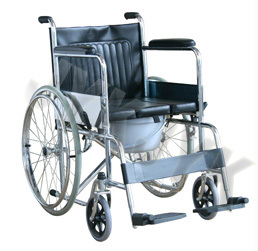 Pediatric Folding Steel Commode Medicaid Wheelchair With Detachable Footrest