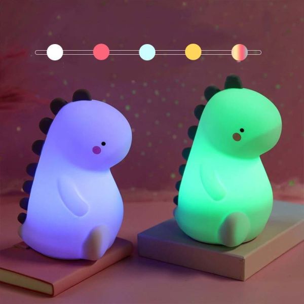 16 Изменяющий цвет Силикон Динозавр Ночной свет Животное Силикон Ночная лампа USB перезаряжаемый сенсорный контроллер Кроме лампы
