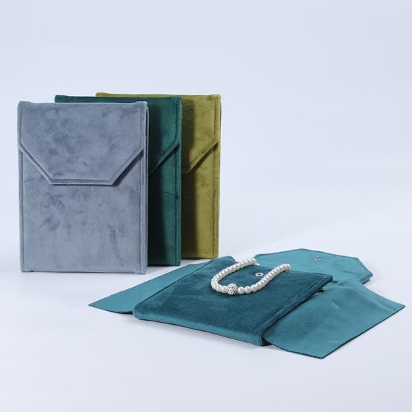 Elegant Luxury Noble Eco Friendly Biodegradable Velvet Pearl Necklace Storage Bag Ring Earring Set Velvet Bag Fashion Dust-Proof Pendant Storage Set Bag