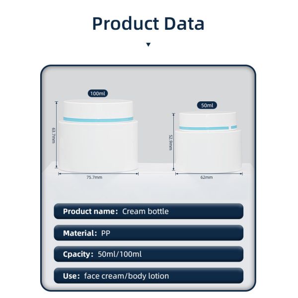 50g/100g Customized Color And Logo Double Wall PP Cosmetic Jar Skin Care Packaging UKC46