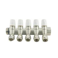 Floor Heating Manifold 2-6 Ways Brass Water Manifold 3/4