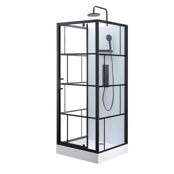 Fashion Pivot Door, Corner Shower Stalls , Square Shower Cabin with white acrylic tray
