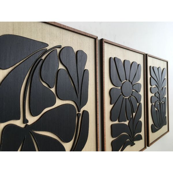 Home Appliance Mid Century Modern Wall Art for Boho Room Leafy Art in Minimal Black and White