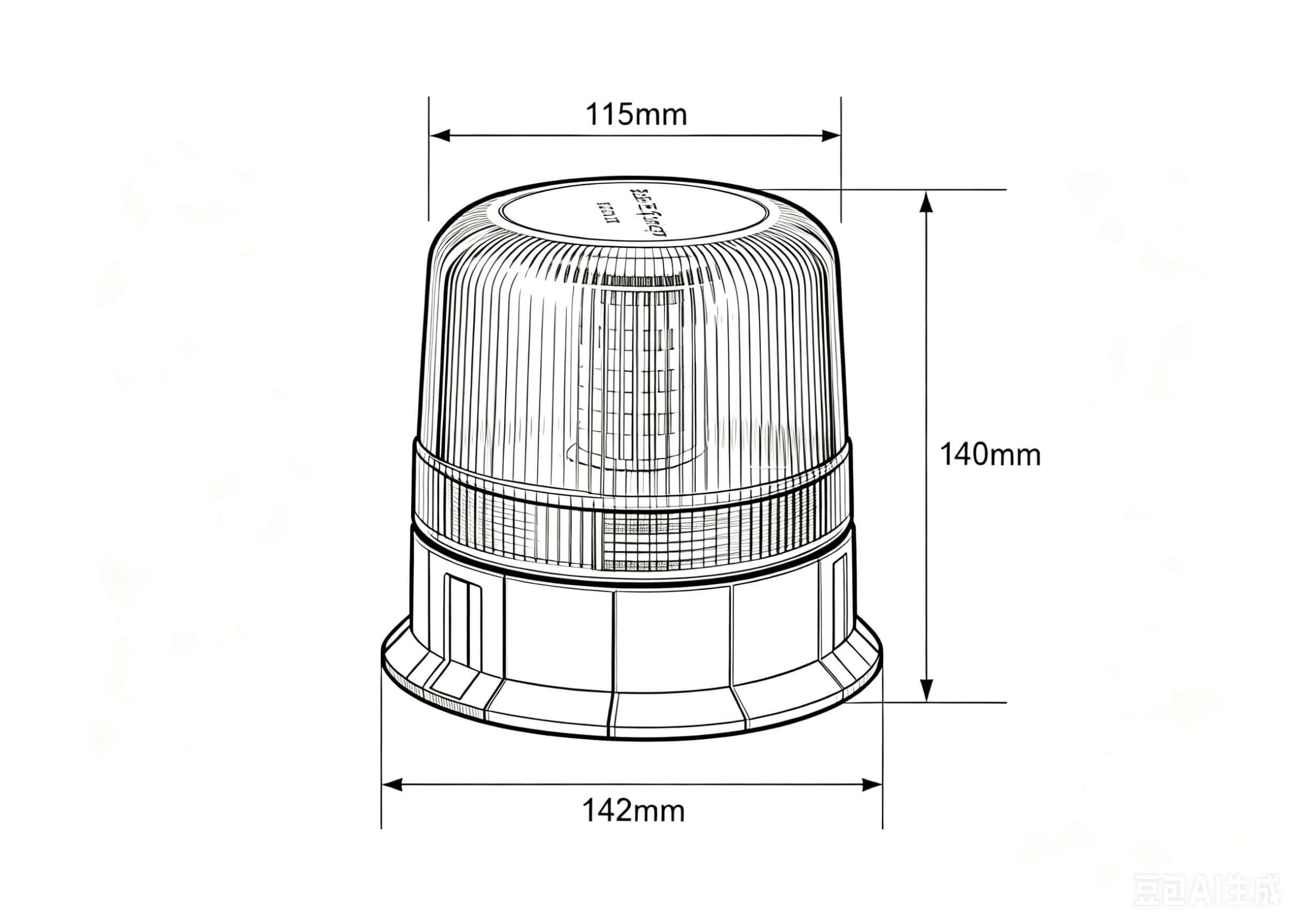 RD-310 Amber LED Beacon Light DC12-24V 5730SMD for Emergency Warning