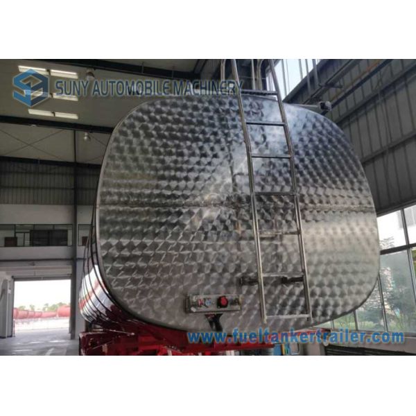 Ellipse Steam Heat Bitumen Tank Trailer , 28000L 2 Axle Semi Truck Trailer