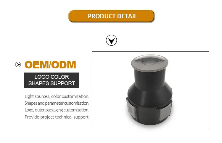 IP67 полузатененный боковой свет, излучающий свет в земле