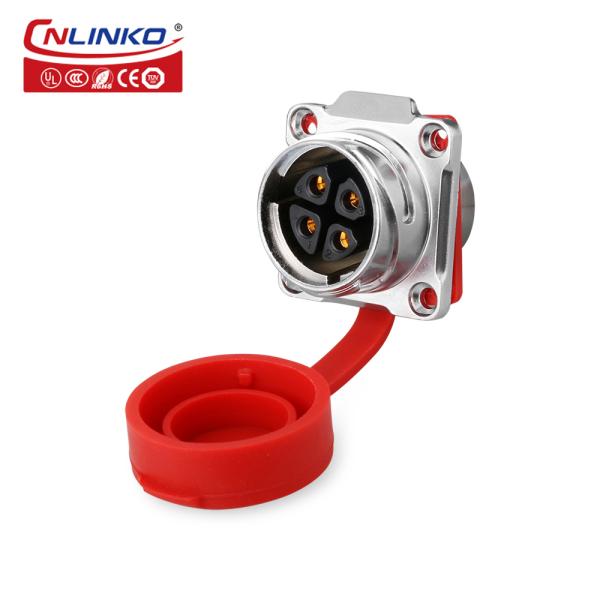 CNLINKO Industrial High Current Solar Battery Waterproof Rotary Power 220vac Male Female Plug Socket 4 Pin IP68 Connector