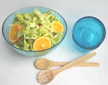 glass salad bowl set
