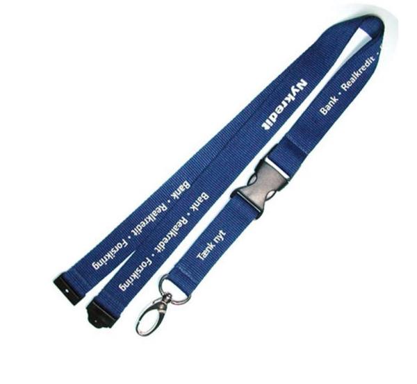 Personalizado Flat Breakaway Poliéster Lanyard Plástico tecido Pantone Cor