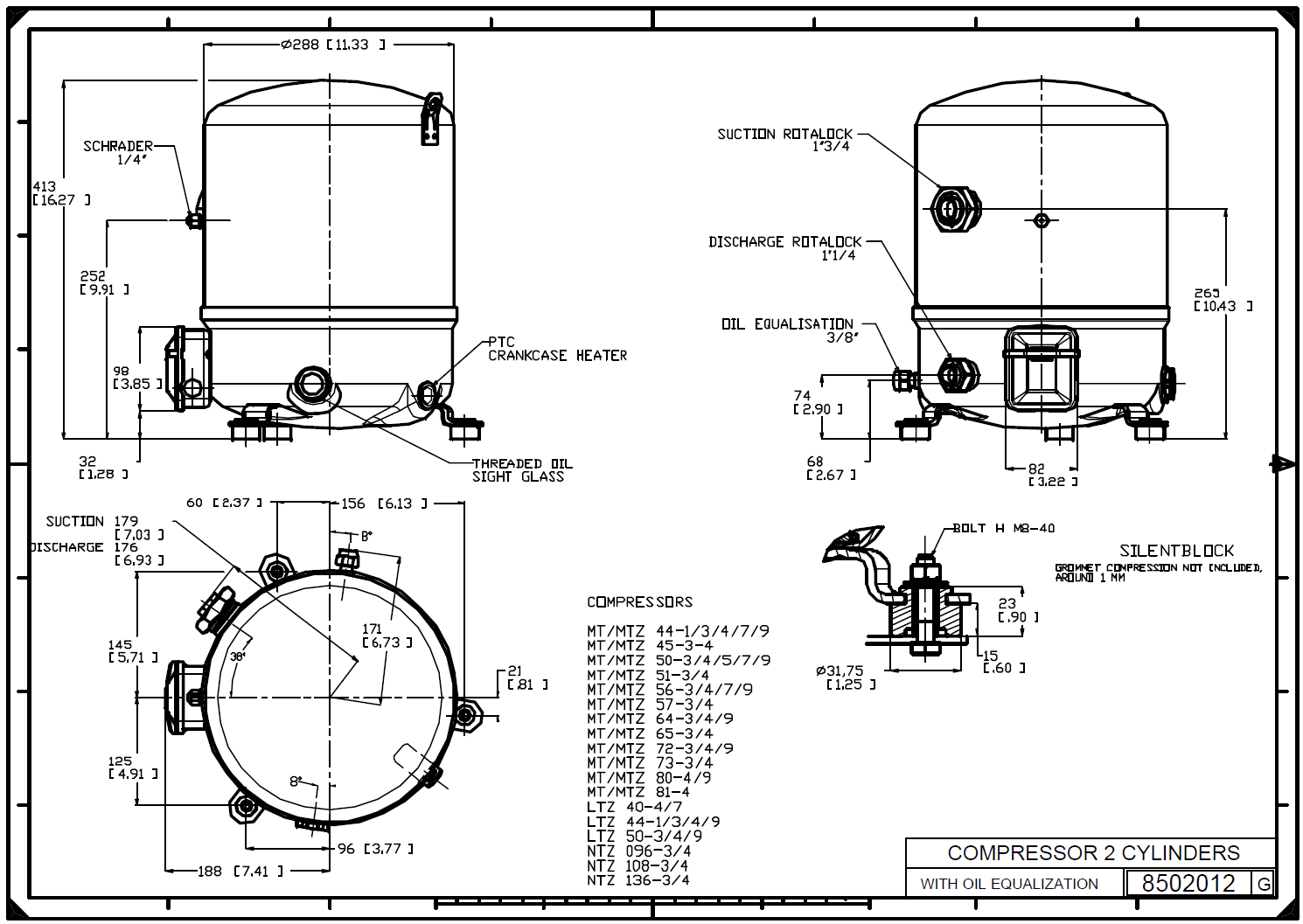 Компрессор поршеня холодильных установок R22 5HP для блоков замораживателя конденсируя