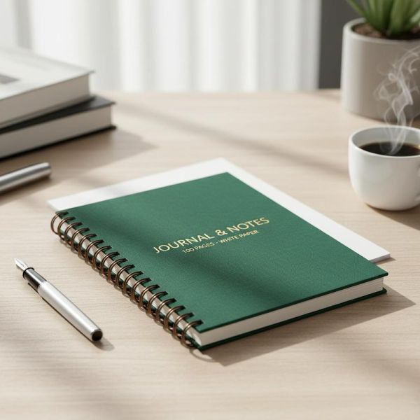 100 Pages Spiral Hardcover Notebook Containing White Paper Ideal for Journal Writing and Note Taking in School or Office