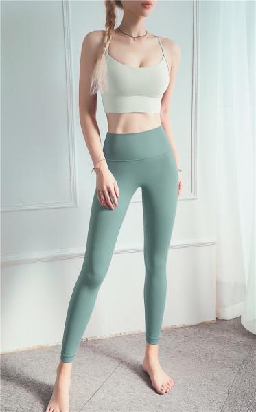 Legging esportiva respirável de cintura alta com bolso oculto elástico em quatro direções Calça de ioga para treino
