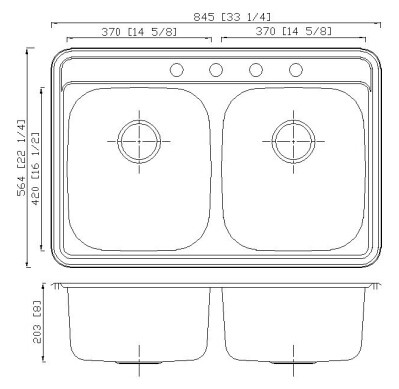 3322 профессионал 4 - кухонная раковина нержавеющей стали раковины кухонной раковины холесфакусет хандмаде на открытом воздухе