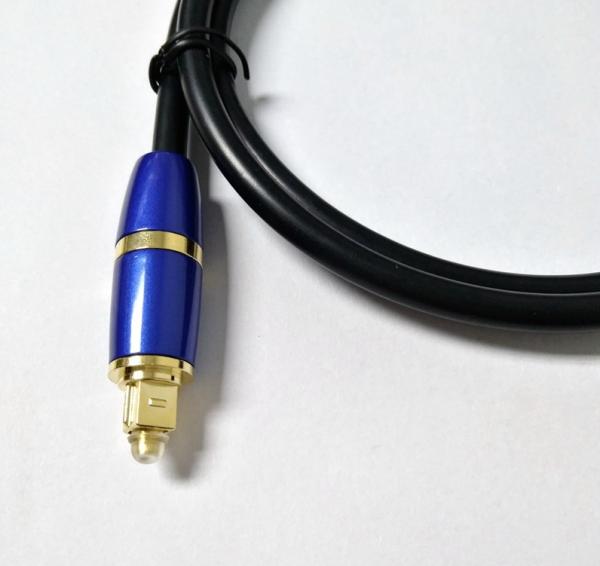 Blue Toslink Digital Plastic Optical Fiber Cable 1 Meter Gold Plated PVC Jacket